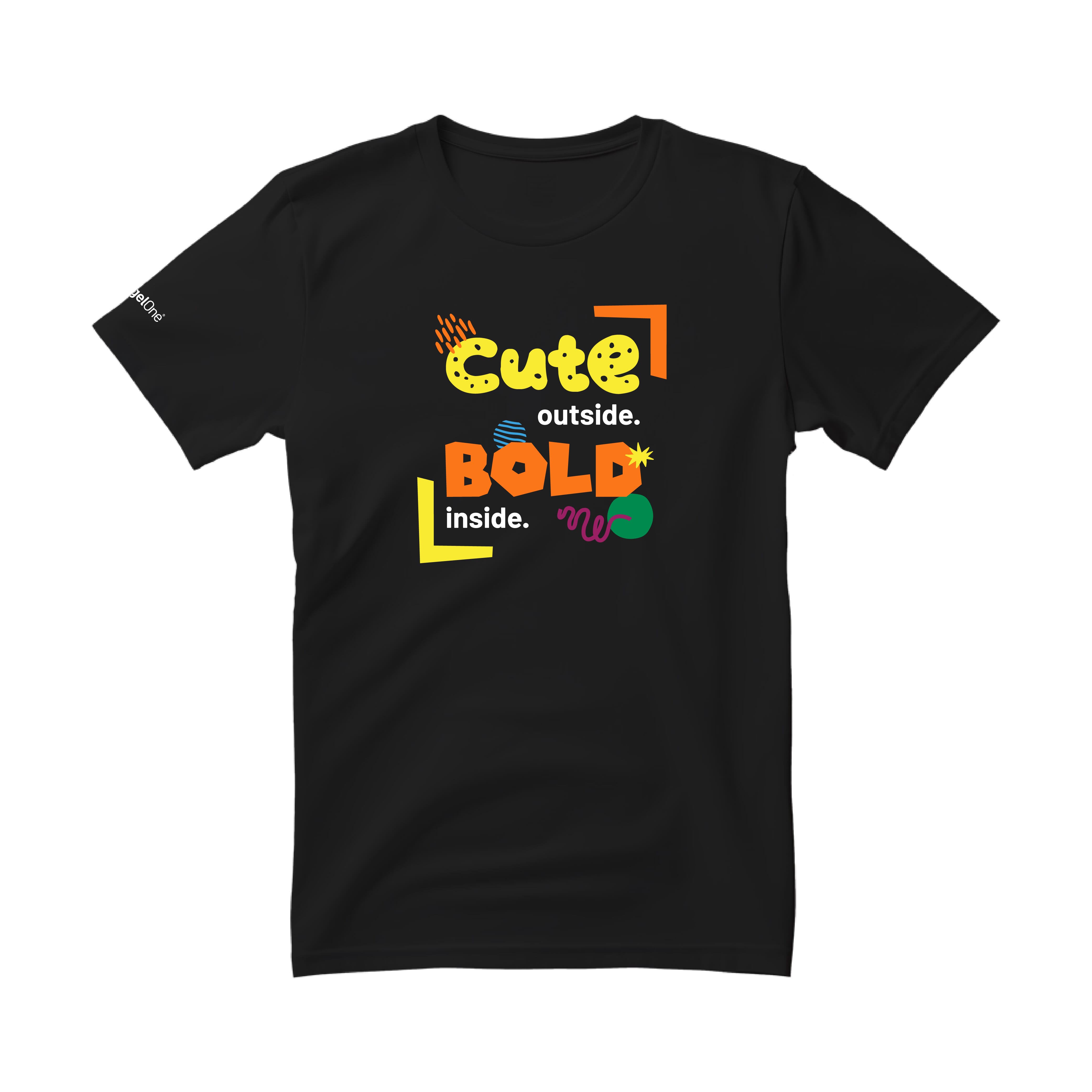 Cute outside, Bold Inside-Unisex- Kids T-Shirt-Black